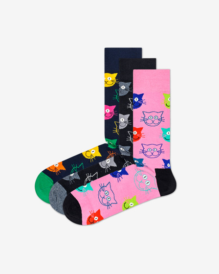 Happy Socks Cat Gift Box Nogavice 3 para